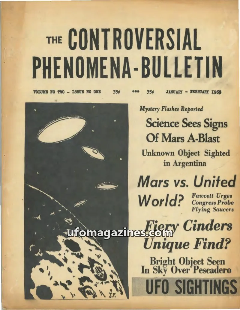 Cover of The Woonsocket UFO Study Group issue ISSUE NO ONE: THE CONTROVERSIAL PHENOMENA-BULLETIN