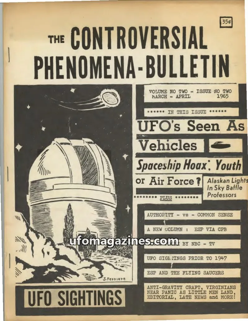 Cover of CPB issue NO TWO: THE CONTROVERSIAL PHENOMENA-BULLETIN
