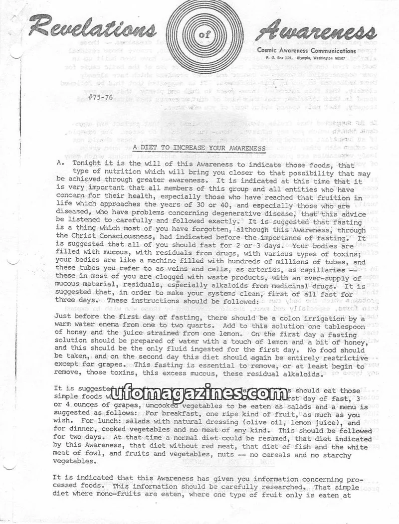 Cover of Cosmic Awareness issue 75-76: Revelations of Awareness