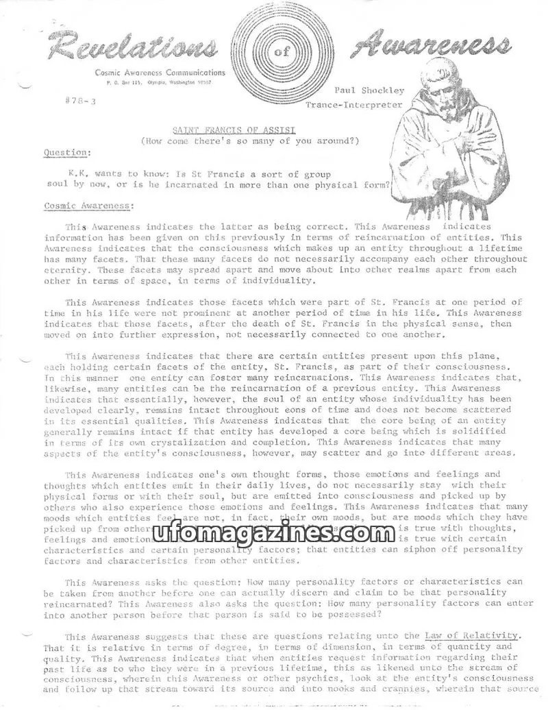 Cover of Cosmic Awareness issue #78-3: Revelations of Awareness