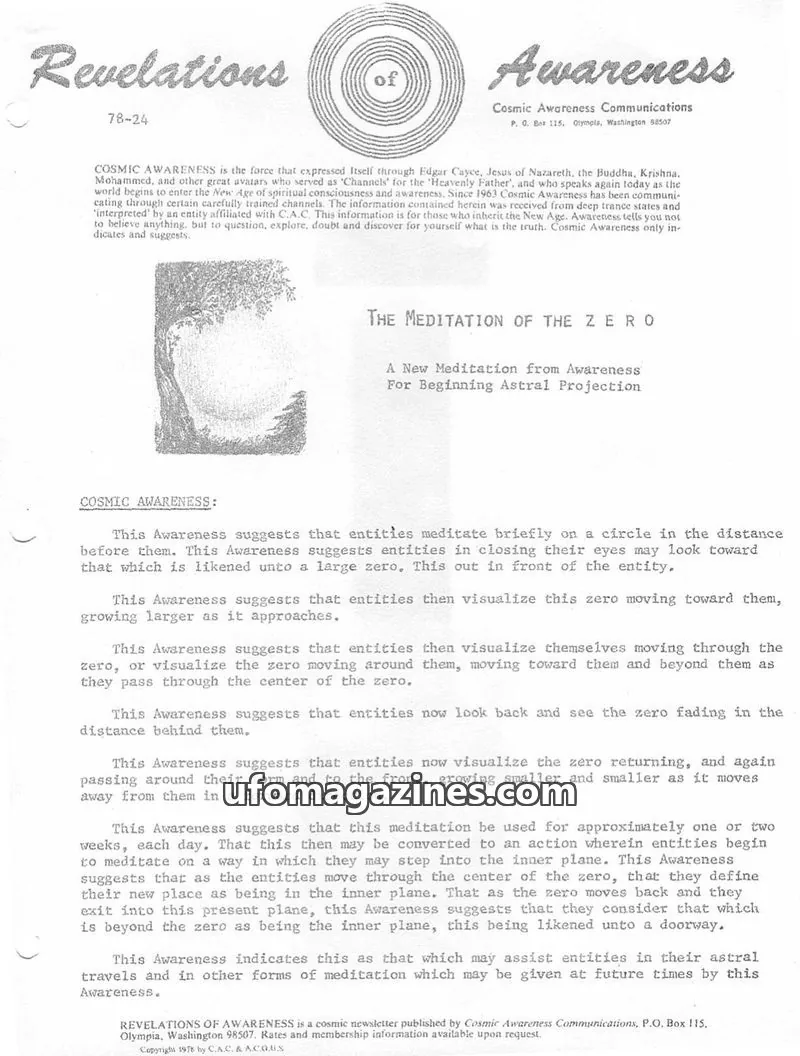 Cover of Cosmic Awareness issue 78-24: Revelations of Awareness
