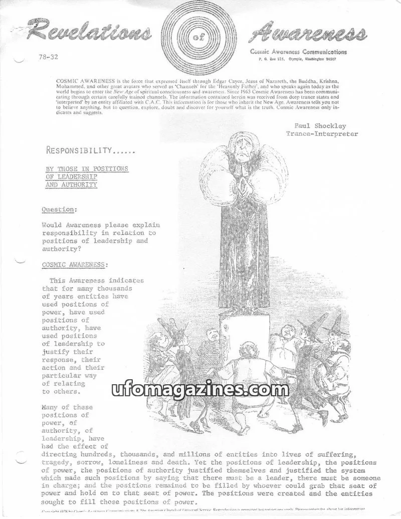 Cover of Cosmic Awareness issue 78-32: Revelations of Awareness