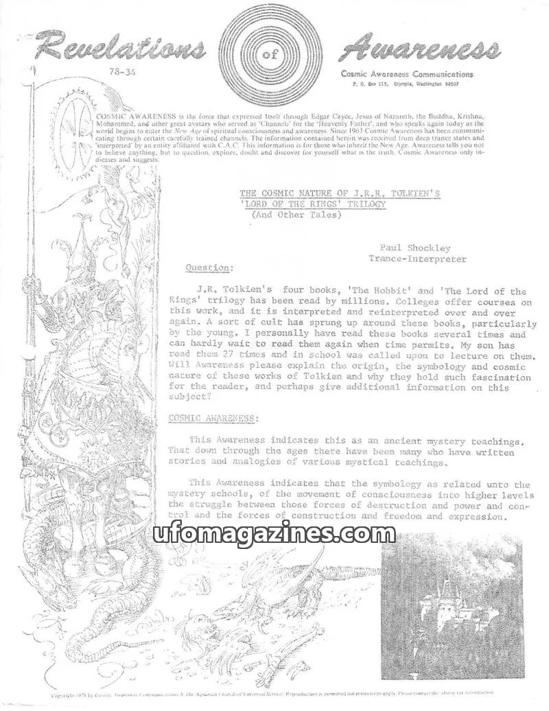 Cover of Cosmic Awareness issue 78-34: Revelations of Awareness