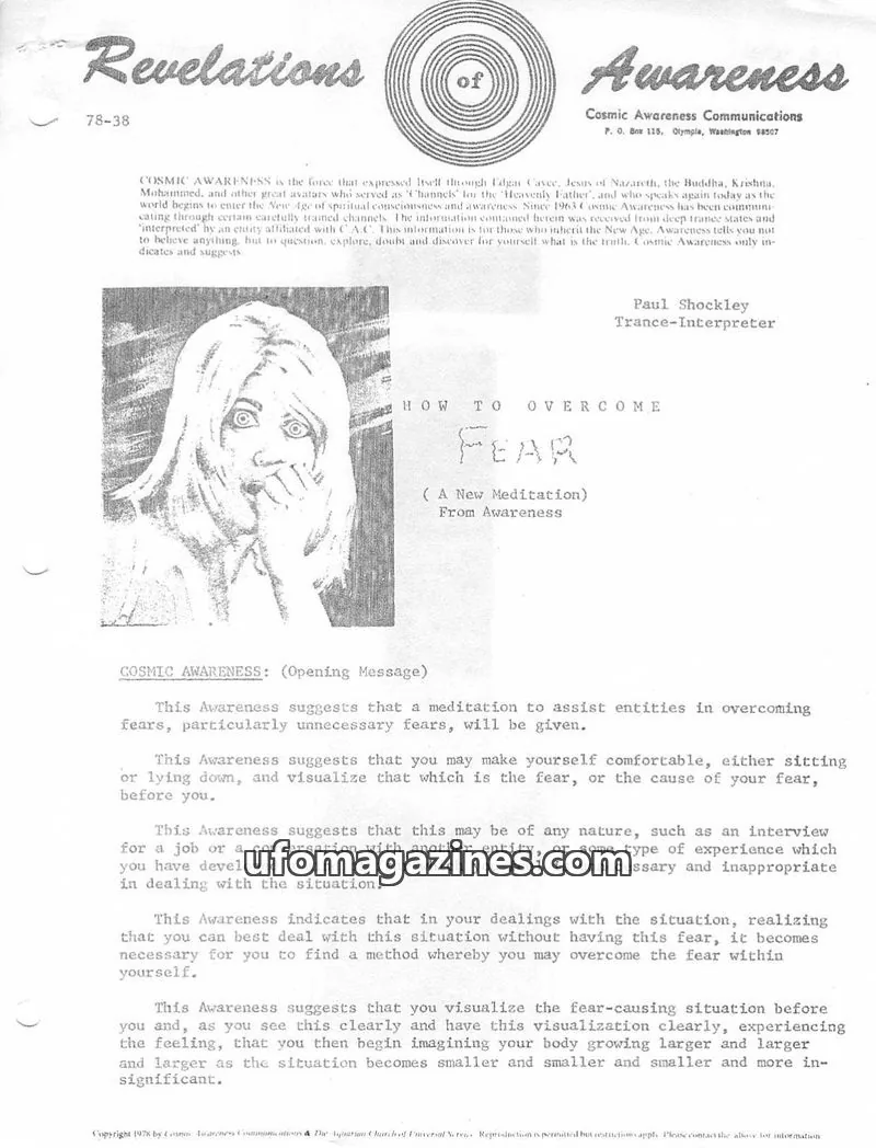 Cover of Cosmic Awareness issue 78-38: Revelations of Awareness