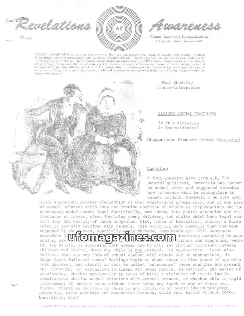 Cover of Cosmic Awareness issue 78-43: Revelations of Awareness