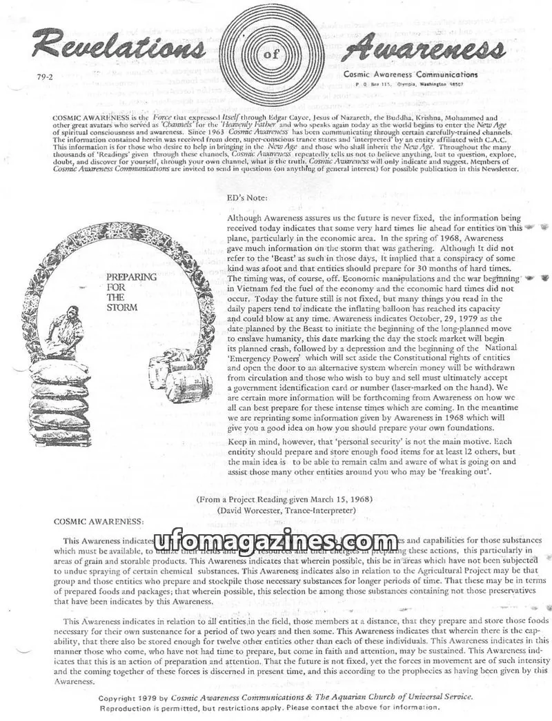 Cover of Cosmic Awareness issue 79-2: Revelations of Awareness