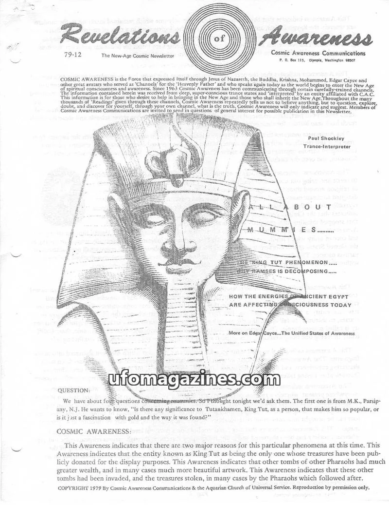 Cover of Cosmic Awareness issue 79-12: Revelations of Awareness