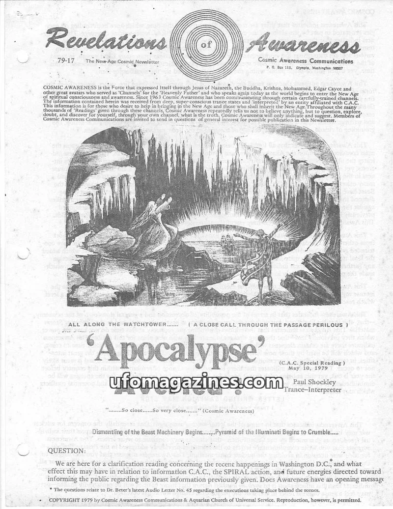 Cover of Cosmic Awareness issue 79-17: Revelations of Awareness