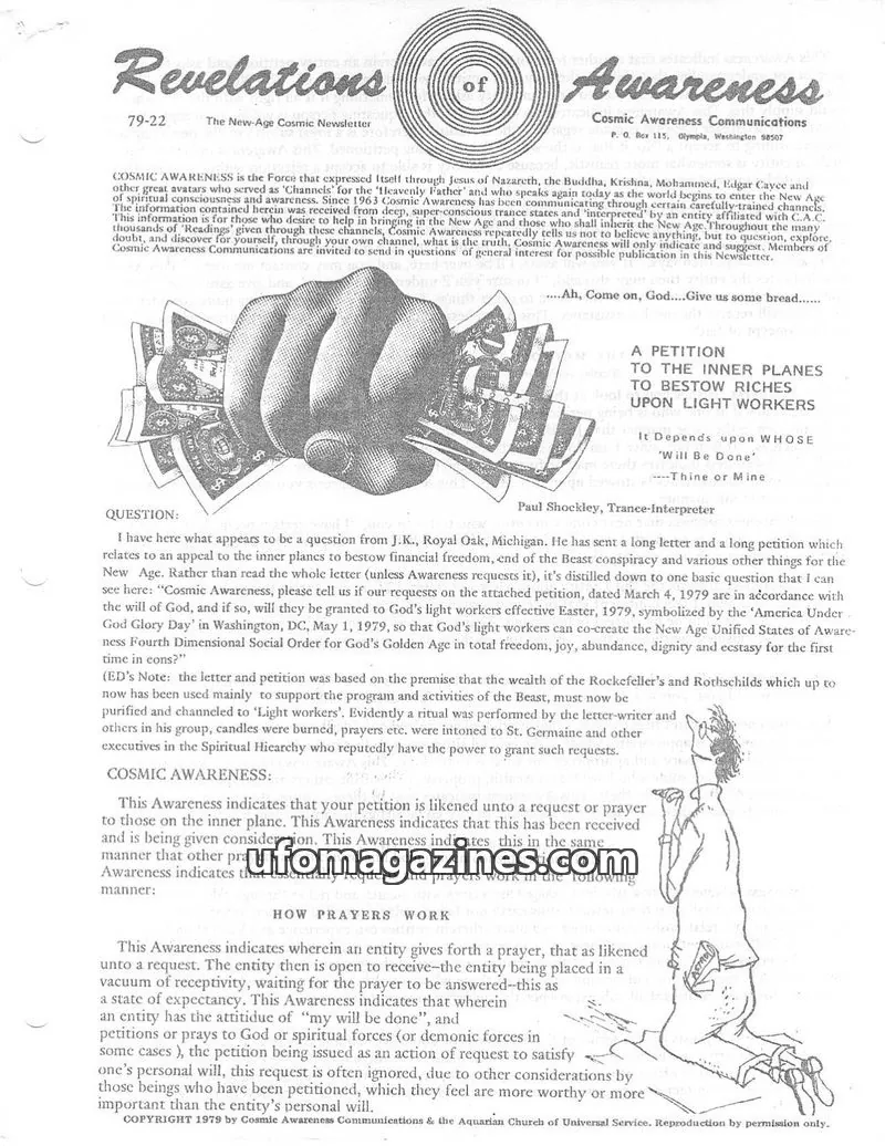 Cover of Cosmic Awareness issue 79-22: Revelations of Awareness