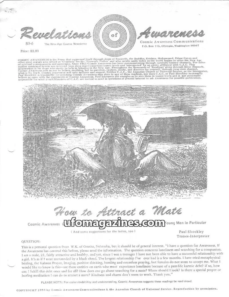 Cover of Cosmic Awareness issue 80-6: Revelations of Awareness