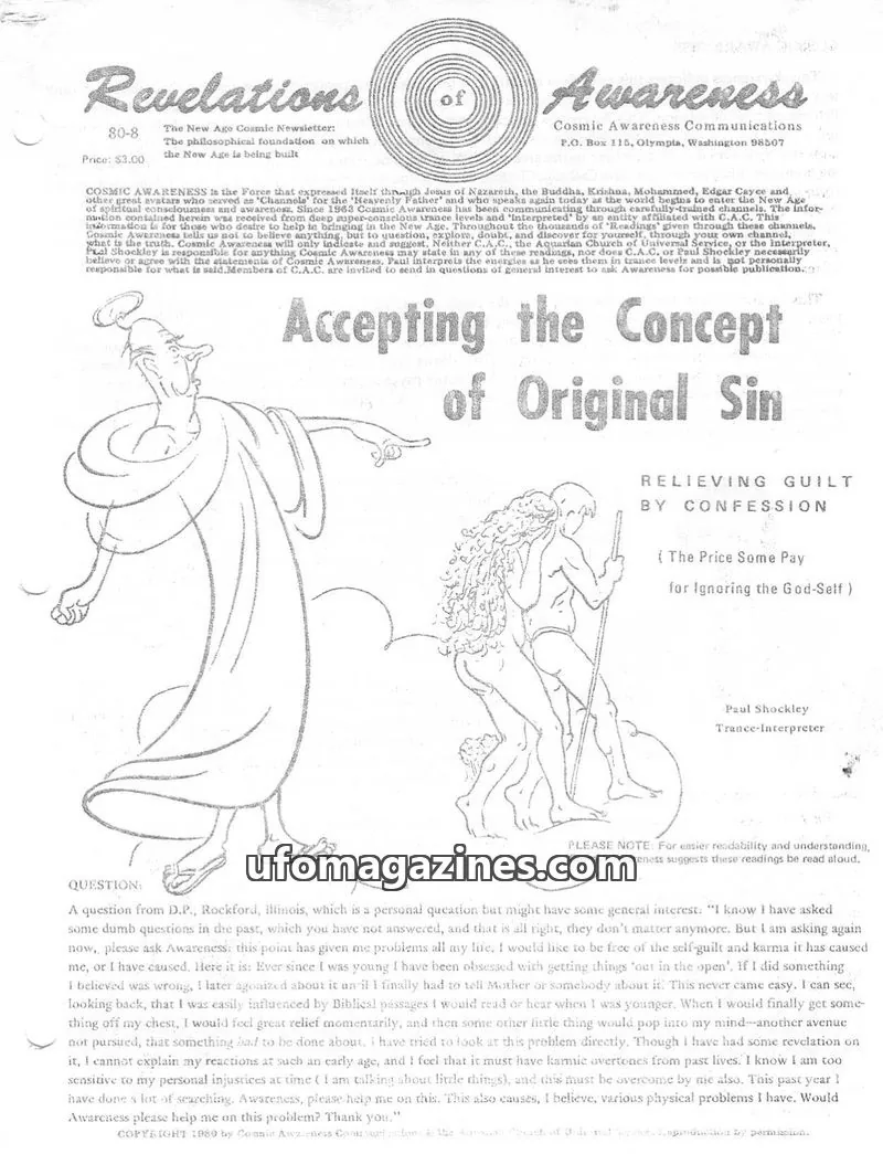 Cover of Cosmic Awareness issue 80-8: Revelations of Awareness