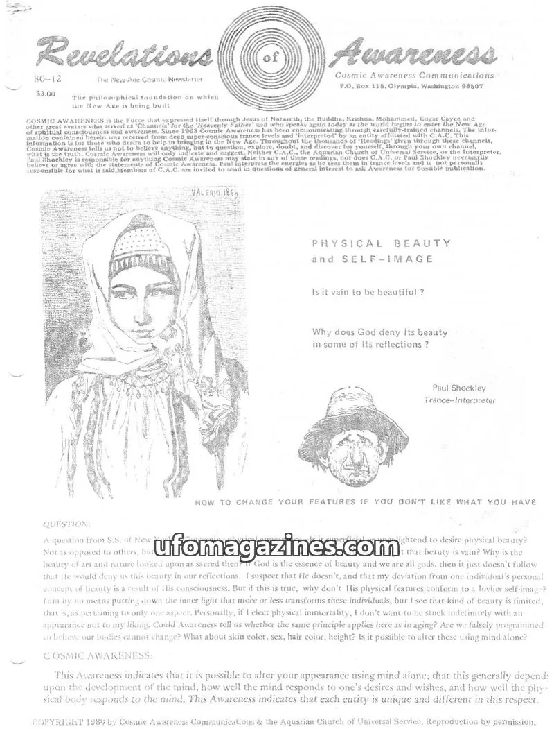 Cover of Cosmic Awareness issue 80-12: Revelations of Awareness