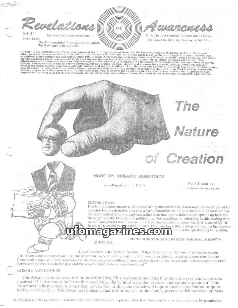 Cover of Cosmic Awareness issue 80-14: Revelations of Awareness