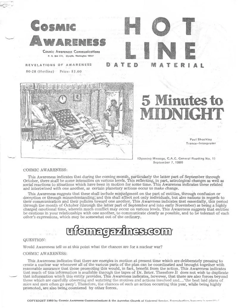 Cover of Cosmic Awareness issue 80-28: Cosmic Awareness HOT LINE