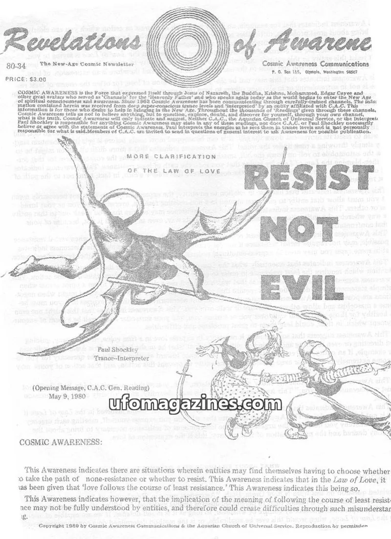 Cover of Cosmic Awareness issue 80-34: Revelations of Awarene