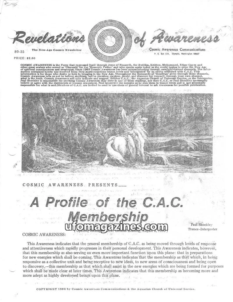 Cover of Cosmic Awareness issue 80-35: Revelations of Awareness