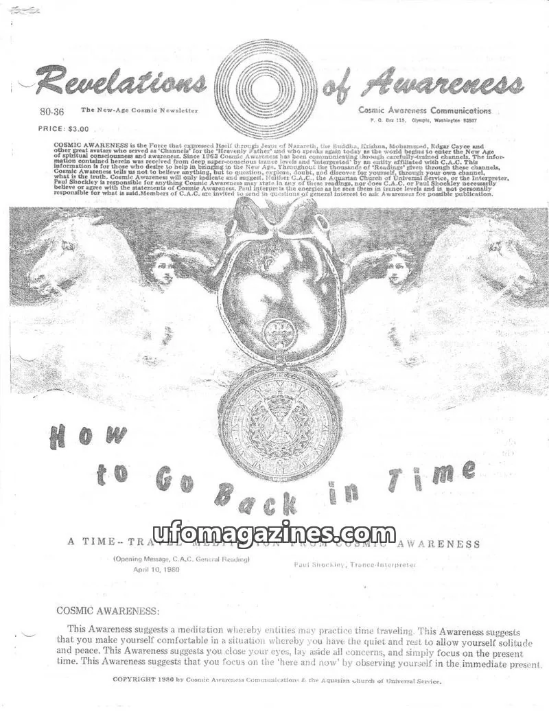 Cover of Cosmic Awareness issue 80-36: Revelations of Awareness