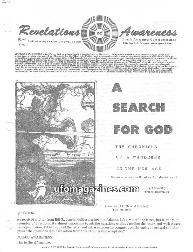 Cover of Cosmic Awareness issue 81-2: Revelations of Awareness