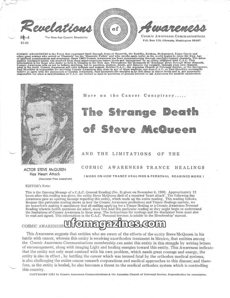 Cover of Cosmic Awareness issue 80-4: Revelations of Awareness