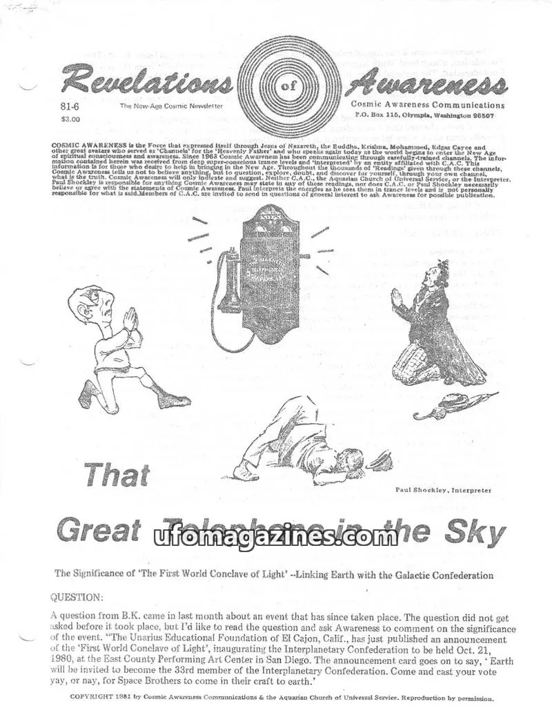 Cover of Cosmic Awareness issue 81-6: Revelations of Awareness