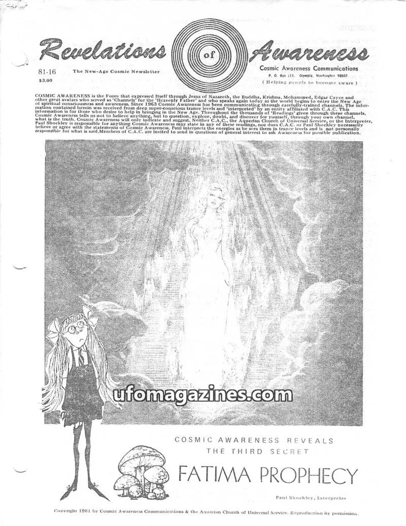 Cover of Cosmic Awareness issue 81-16: Revelations of Awareness
