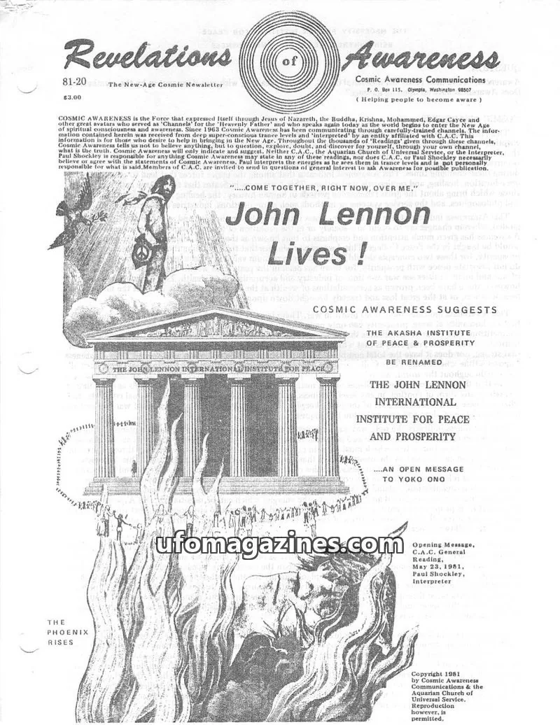 Cover of Cosmic Awareness issue 81-20: Revelations of Awareness