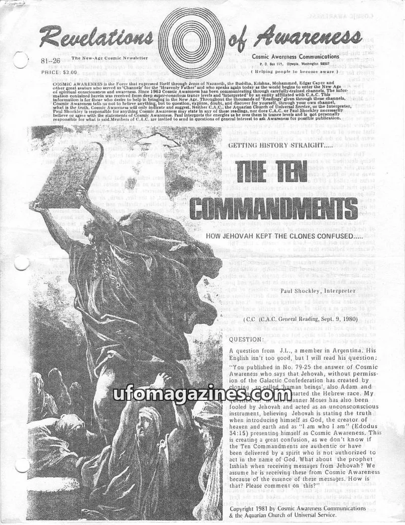 Cover of Cosmic Awareness issue 81-26: Revelations of Awareness