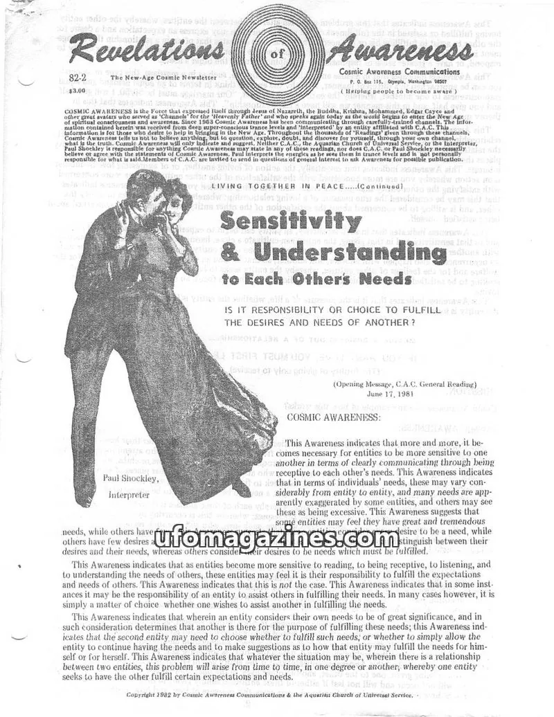 Cover of Cosmic Awareness issue 82-2: Revelations of Awareness
