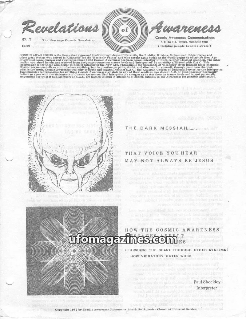 Cover of Cosmic Awareness issue 82-7: Revelations of Awareness