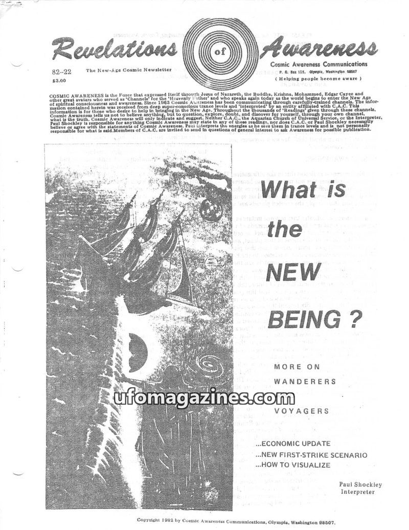 Cover of Cosmic Awareness - 1982 22 - psychology mind subconscious nuclear meditation dr beter alien visualization war wanderer