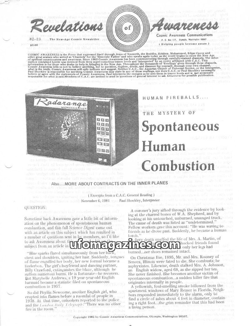 Cover of Cosmic Awareness - 1982 23 - health afterlife death soul heal alien christ religion wanderer alcohol