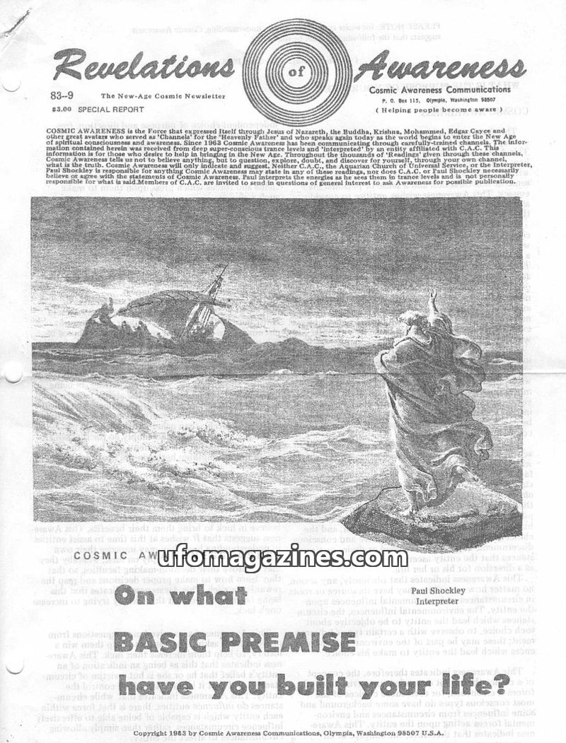 Cover of Cosmic Awareness - 1983 09 - health hypoglycemia sugar diabetic religion mind psychology drug alcohol heaven