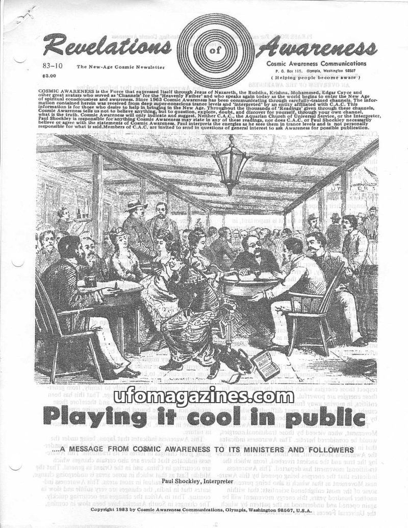 Cover of Cosmic Awareness - 1983 10 - health war aging money bankers teeth world war ii economy finance cancer