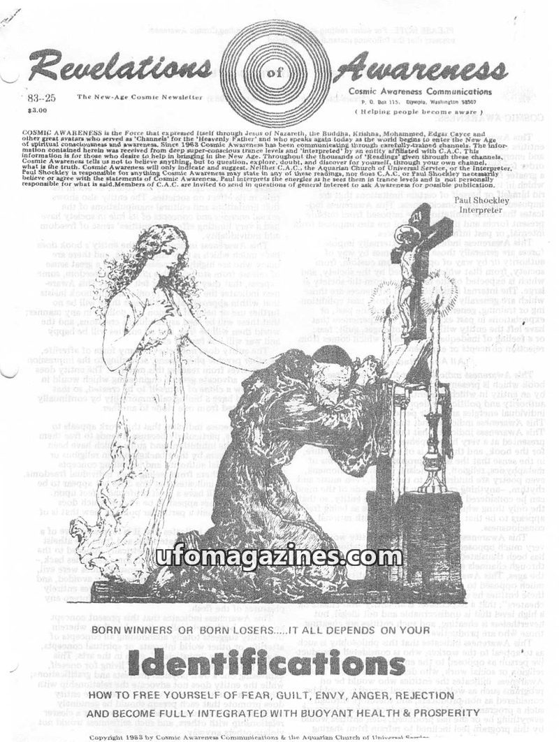 Cover of Cosmic Awareness - 1983 25 - health guilt anger fear cancer religion disease heal christianity aids