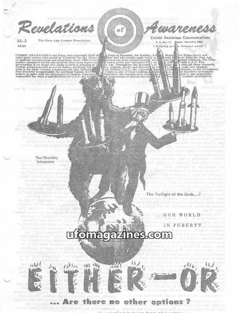 Cover of Cosmic Awareness - 1984 03 - health heal cancer religion christianity diet jesus dualism war fat