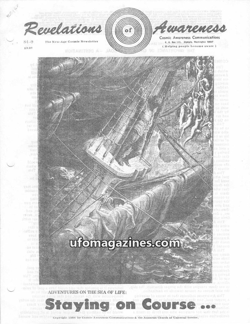 Cover of Cosmic Awareness - 1984 09 - health music psychology mind chelation subconscious milk cosmic law secret hypnosis