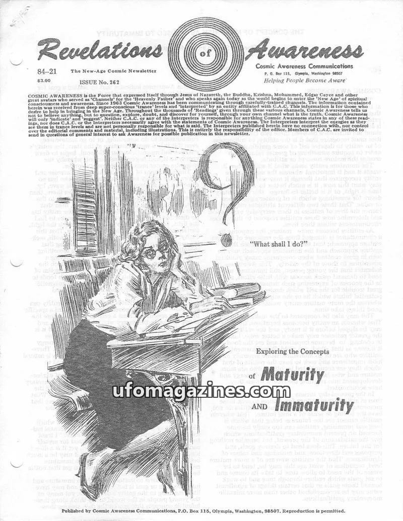 Cover of Cosmic Awareness issue No. 262: Revelations of Awareness