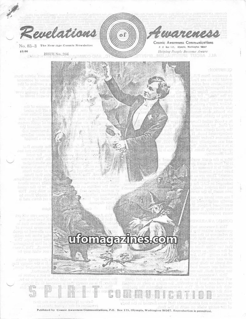 Cover of Cosmic Awareness issue No. 85-3: Revelations of Awareness