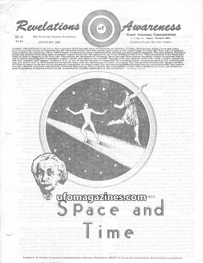 Cover of Cosmic Awareness - 1985 05 - space time fear mind psychology subconscious memory trance dream inspire essence