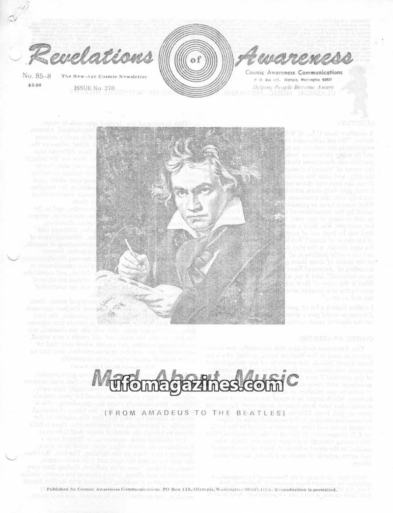 Cover of Cosmic Awareness issue No. 85-8: Revelations of Awareness