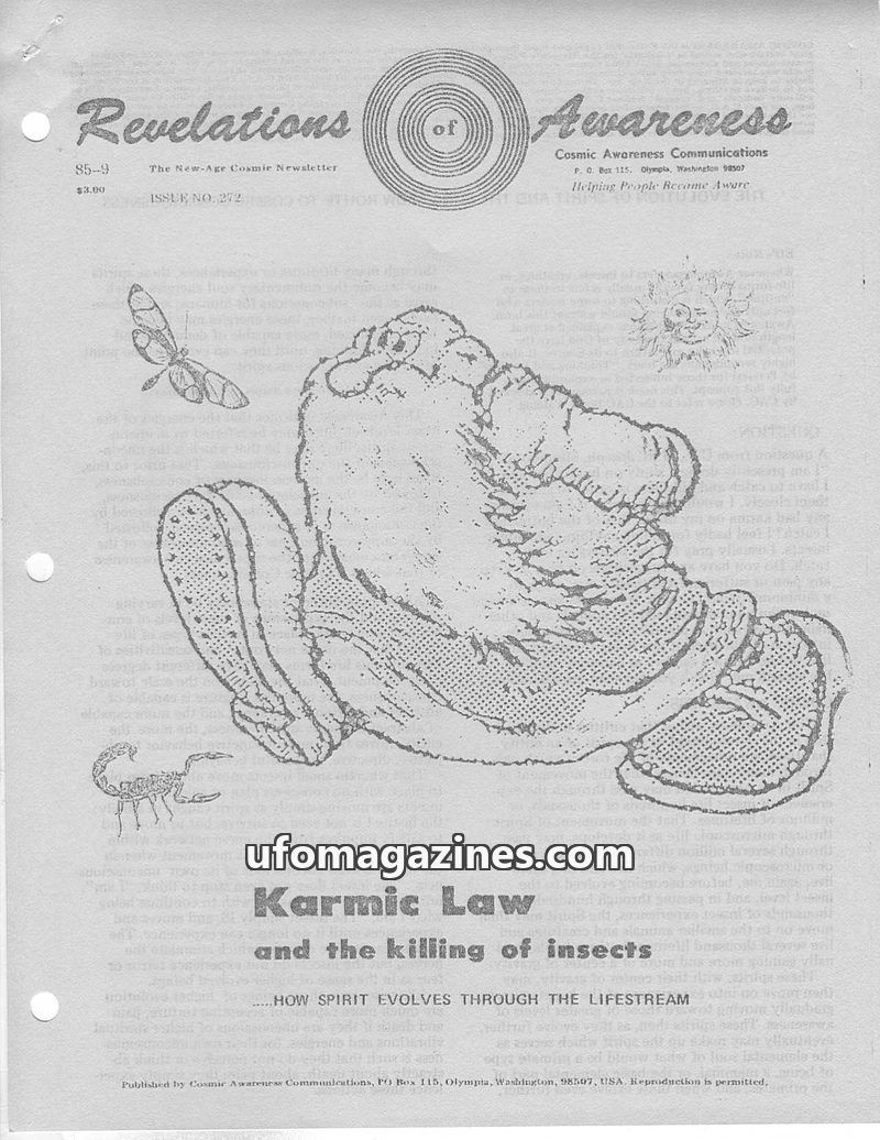 Cover of Cosmic Awareness - 1985 09 - fear health psychology heal god mind weather program love karma