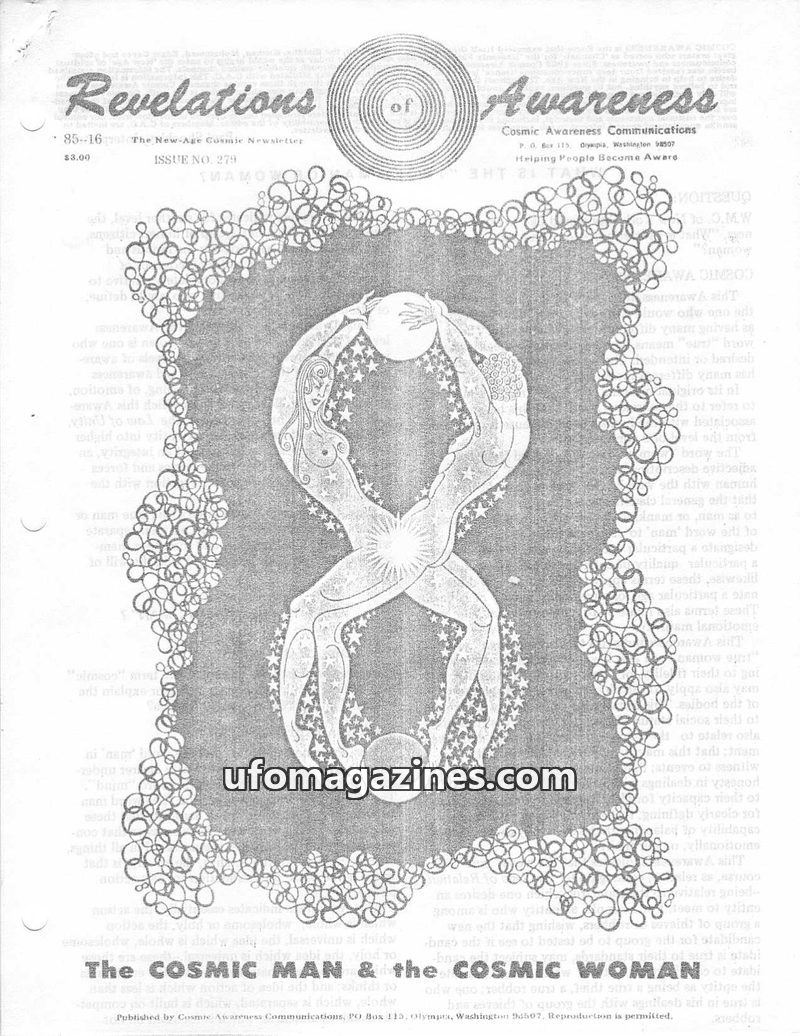 Cover of Cosmic Awareness - 1985 16 - alien lucifer ufo cosmic law psychology church god health hair afterlife