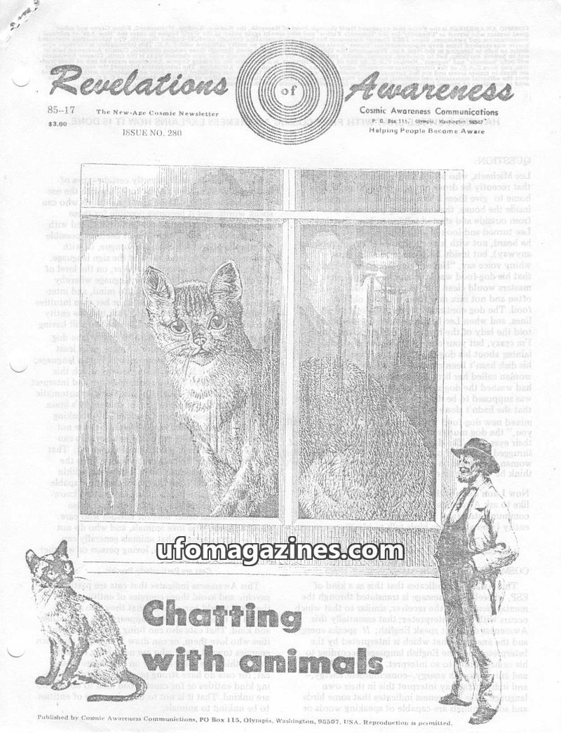 Cover of Cosmic Awareness - 1985 17 - christianity religion health evil psychology psychic alien dog ahriman mind