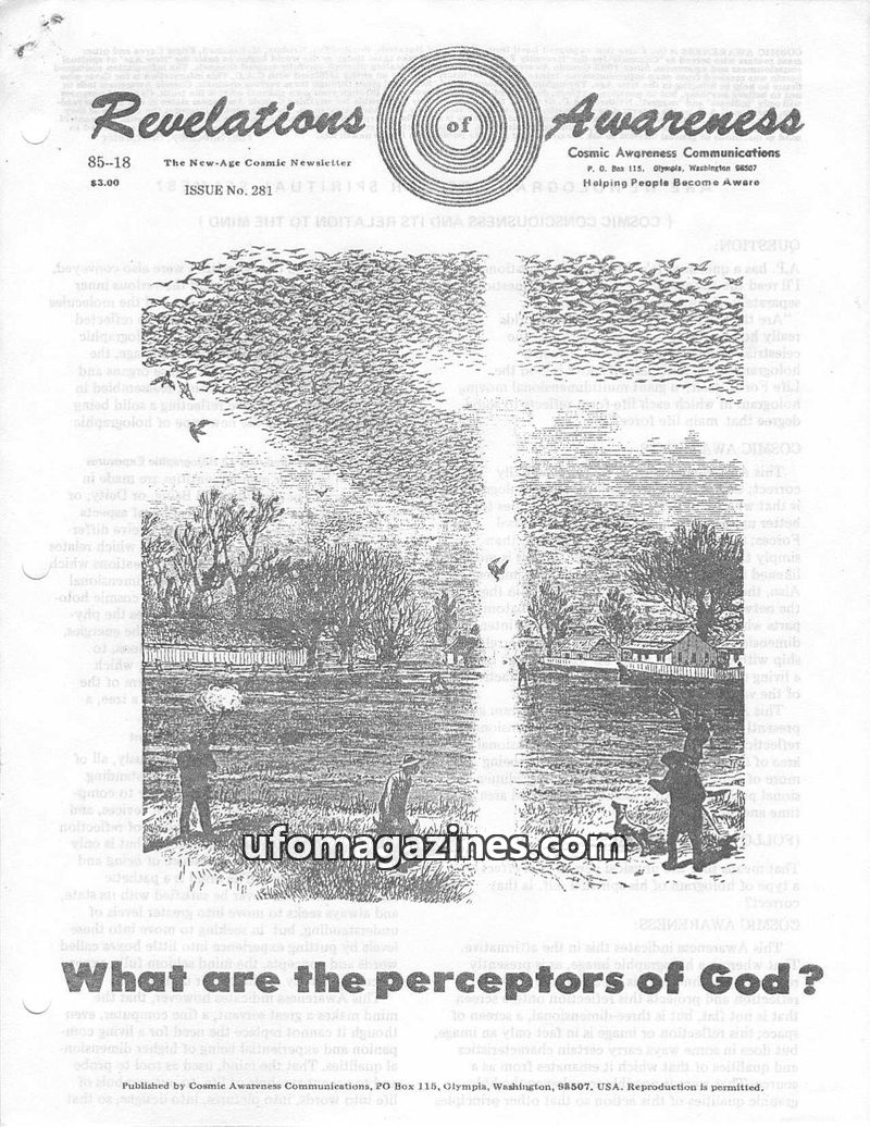 Cover of Cosmic Awareness - 1985 18 - sex libido god psychology mind subconscious the beast law of brain lucifer