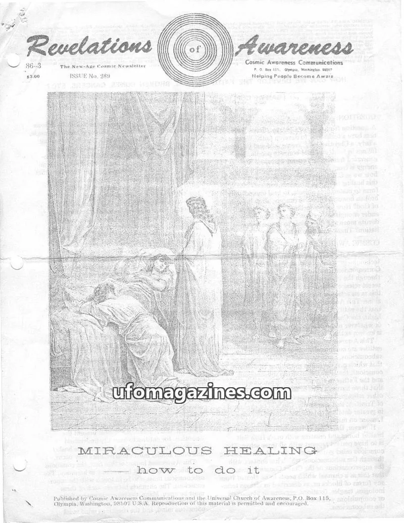 Cover of Cosmic Awareness issue 289: Revelations of Awareness