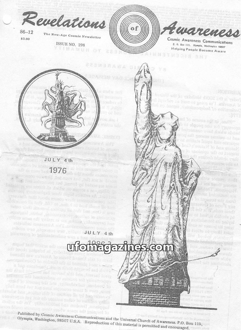 Cover of Cosmic Awareness - 1986 12 - health the beast mind psychology subconscious meditation children cancer psychic breasts