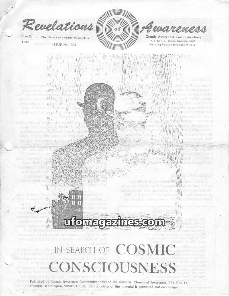 Cover of Cosmic Awareness - 1986 18 - psychology mind children mind control terrorism forecast prediction drug usa chakra