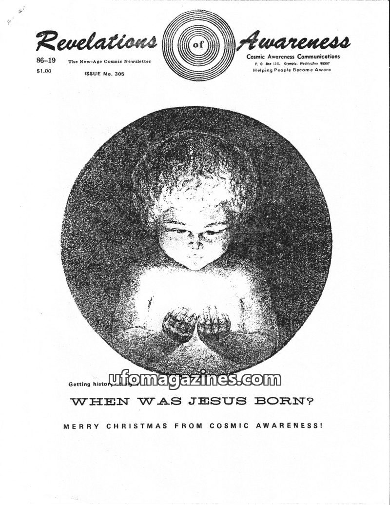Cover of Cosmic Awareness - 1986 19 - when was jesus born