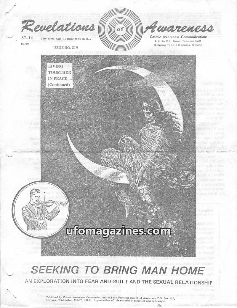 Cover of Cosmic Awareness - 1987 14 - libido health guilt isis love impotence rhyee karma psychic birth