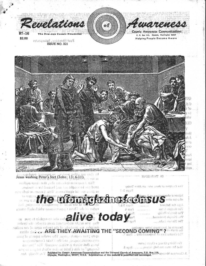 Cover of Cosmic Awareness - 1987 16 disciples of jesus alive today